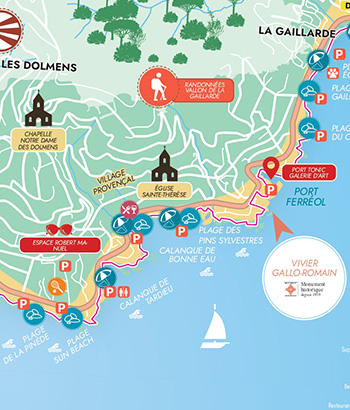 Carte des plages Les Issambres